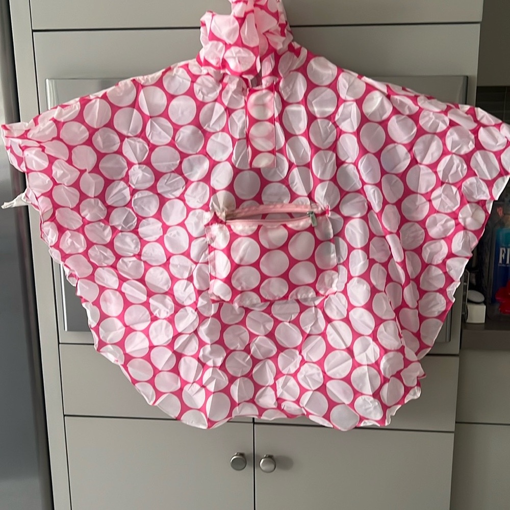 Pink and White Polka Dot Poncho